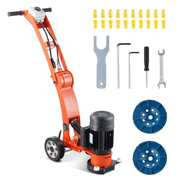 Electric Concrete Floor Grinder 7 in. Walk-Behind Grinder 1. 7HP Concrete Floor Polisher, 1300W Grinding Machine