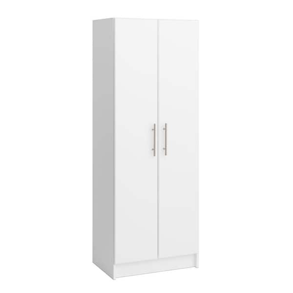 Prepac Elite 24 in. W x 65 in. H x 16 in. D Freestanding Cabinet with 3 Shelves for Garage in White