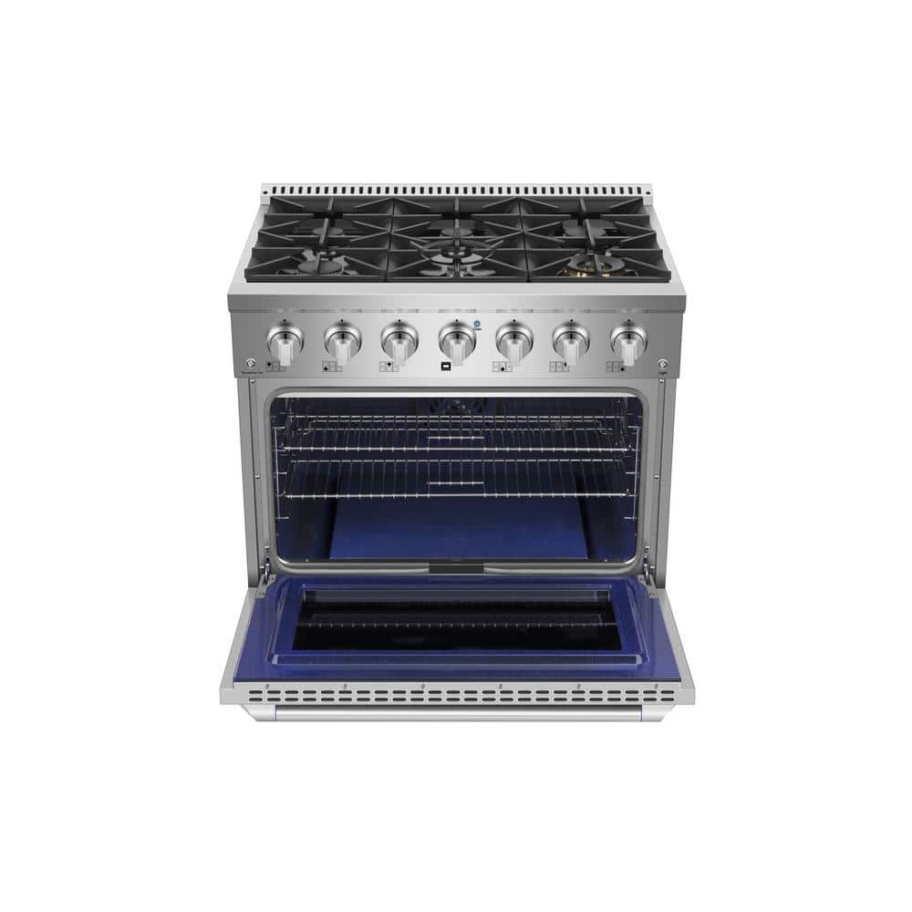 Empava 36" Stainless Steel Convection Gas Range with 6 Burners
