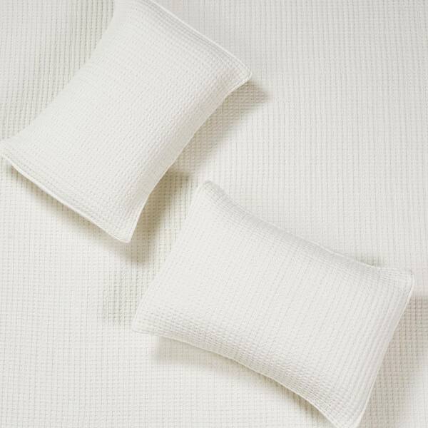 Levtex Home Mills Waffle Cream 3-Piece Solid Cotton King/Cal King