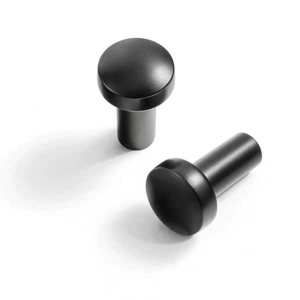 6-Pack 3/4 in. (20mm) Classic Minimalist Matte Black Round Cabinet Knobs