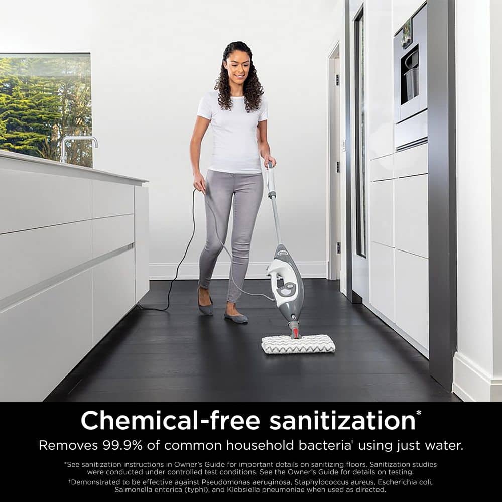 White Handheld 2-in-1 Steam Pocket Mop with Hardwood Steamer