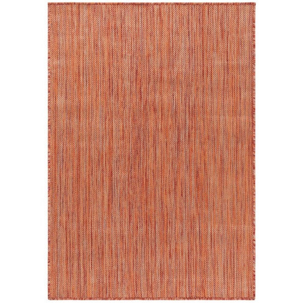 SAFAVIEH Beach House Rust 8 ft. x 10 ft. Striped Indoor/Outdoor Patio  Area Rug