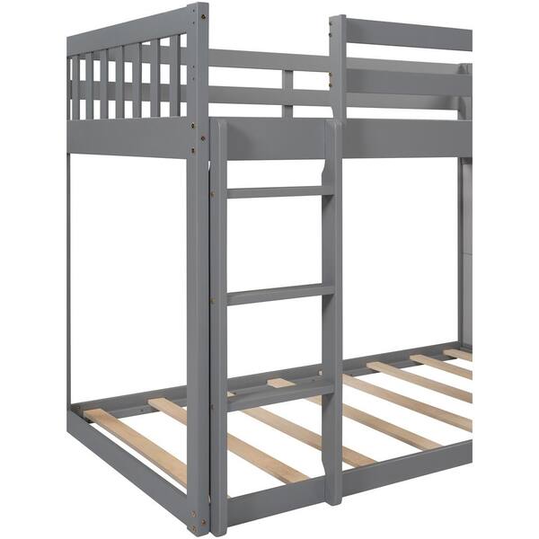 Gray Twin Over Bunk Bed, Bunk Bed Pulley System