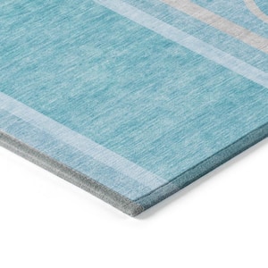 Chantille ACN532 Teal 10 ft. x 14 ft. Machine Washable Indoor/Outdoor Geometric Area Rug