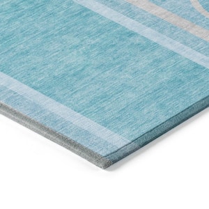 Chantille ACN532 Teal 2 ft. 3 in. x 7 ft. 6 in. Machine Washable Indoor/Outdoor Geometric Runner Rug