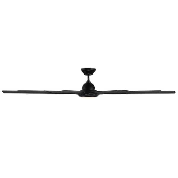 Hydra 96 in. 3000K Integrated LED Indoor/Outdoor Matte Black Smart Ceiling Fan with Light Kit and Wall Control