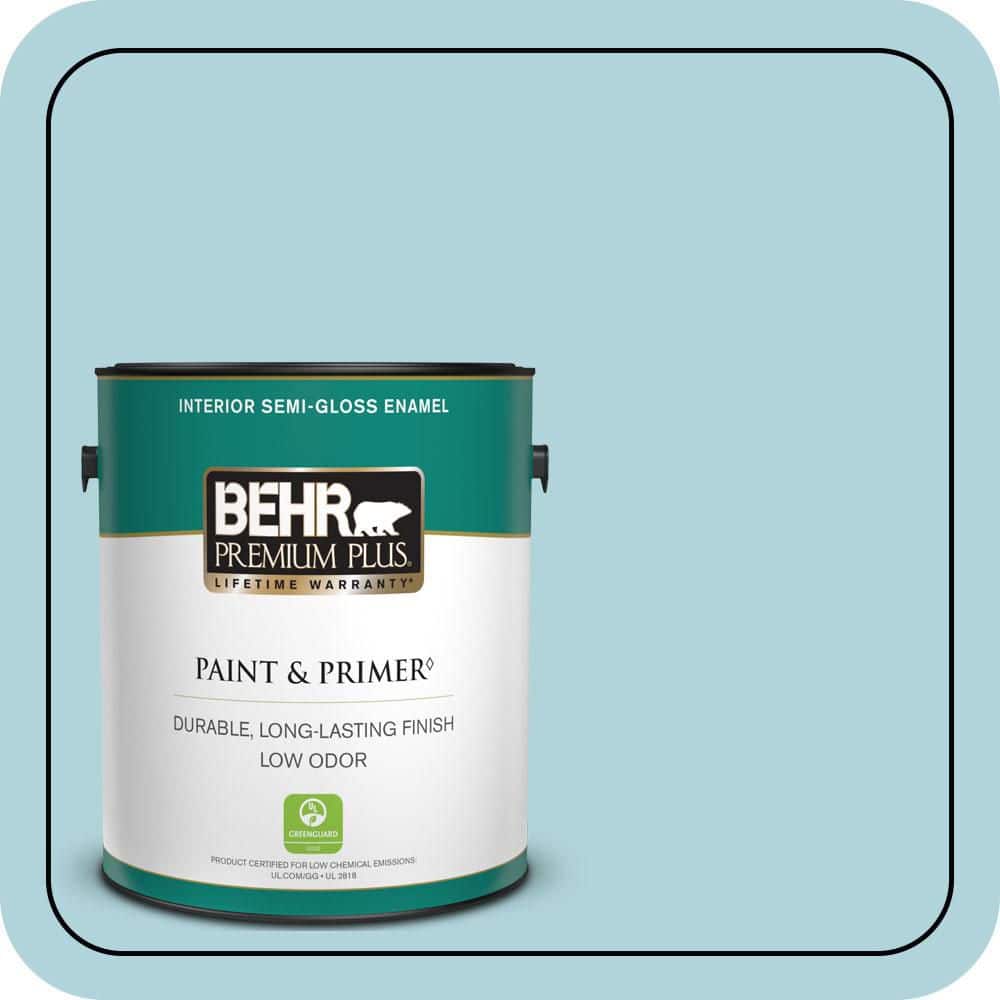 1 gal. #520E-2 Tropical Breeze Semi-Gloss Enamel Low Odor Interior Paint & Primer price history on PriceWatchPro