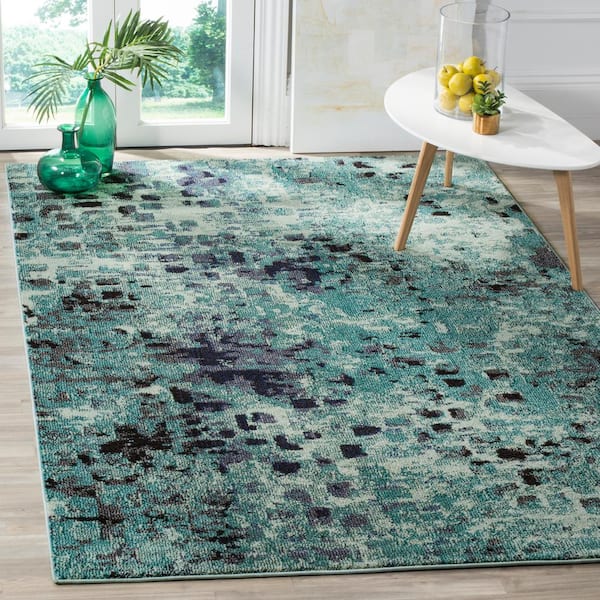 Monaco Light Blue/Multi Doormat 2 ft. x 4 ft. Geometric Area Rug