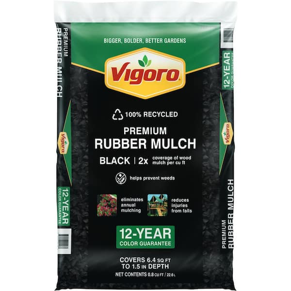 Vigoro 0.8 cu. ft. Black Bagged Recycled Rubber Mulch