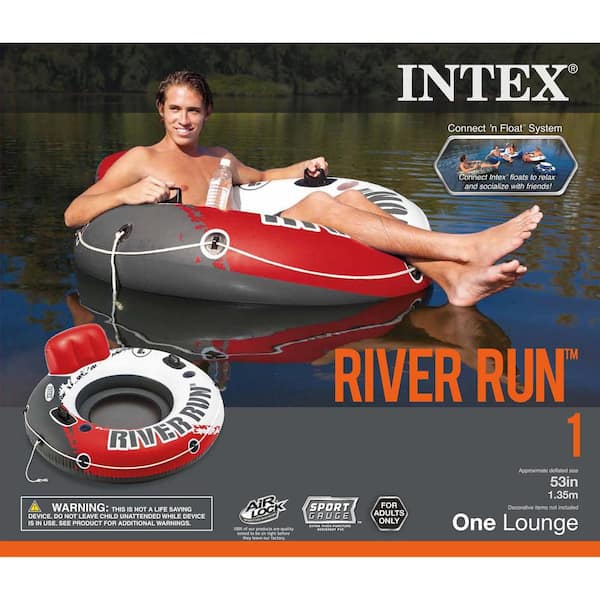 Intex River Run Ii 2-person Water Tube Float W/ Cooler And Connectors