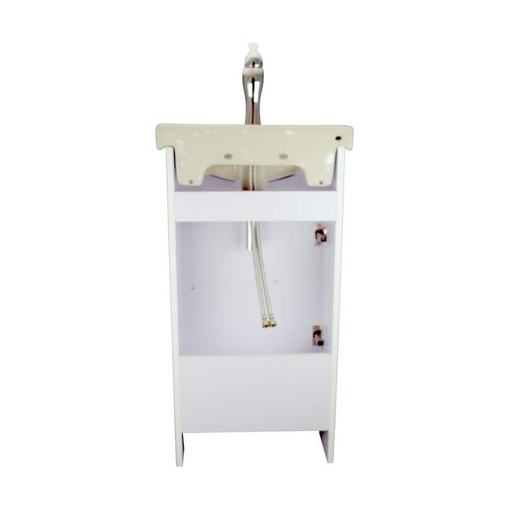 White 34.5" Porcelain and MDF Bathroom Vanity Sink