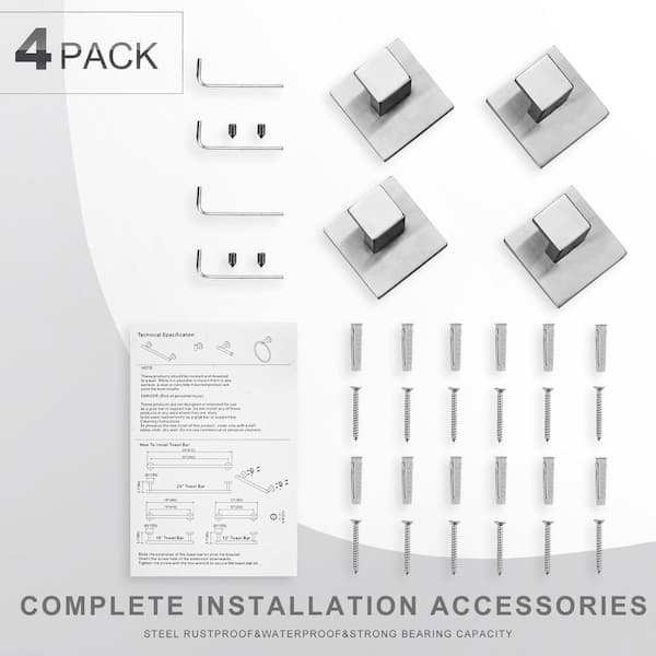 4pcs Foldable Wall Hooks For Hanging, Folding Hooks Wall Mount Of Zinc