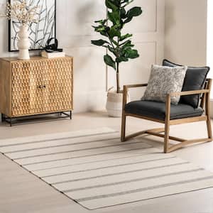 Darina Casual Striped Cotton Ivory 8 ft. x 10 ft. Area Rug