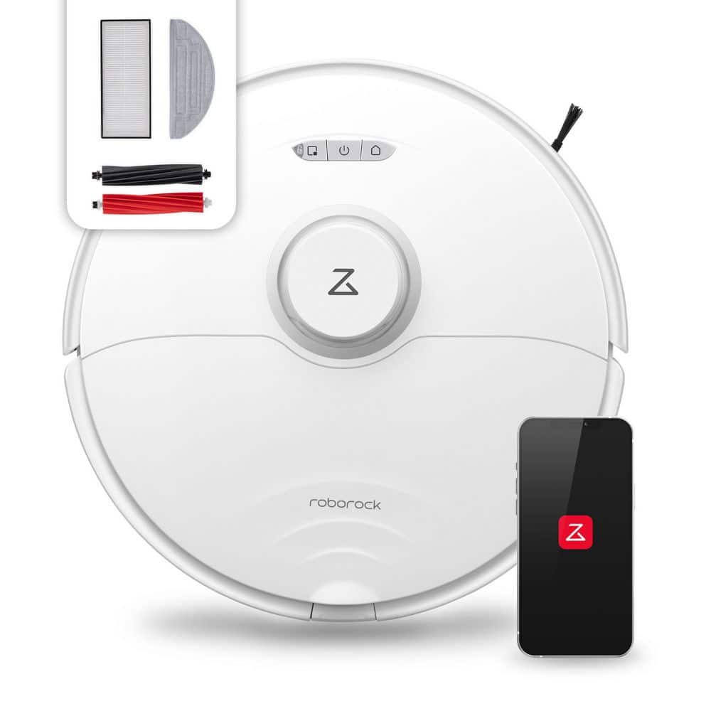 Roborock S8 White Cordless Robot Vacuum and Mop with Smart Mapping
