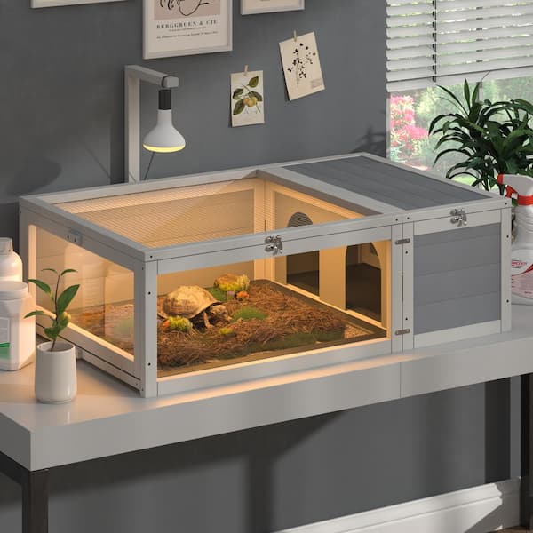 Wooden Tortoise House Indoor Turtle Habitat Reptile Cage