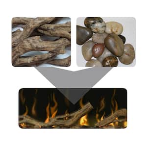Accessory Driftwood and River Rock for 50 in. Linear Fireplace
