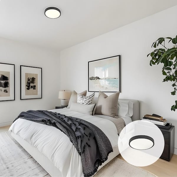 FMLACL 14in. 1 Light Matte Black Integrated LED Flush Mount Ceiling Light