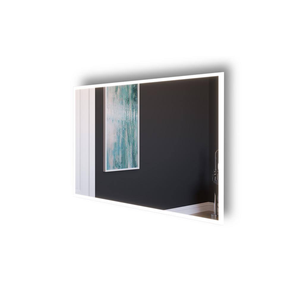 Elegante 48" Frameless Smart LED Wall Vanity Mirror in Silver