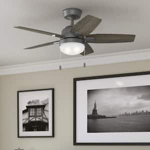 Antero 44 in. Hunter Express Indoor Matte Silver Ceiling Fan with Light Kit Included