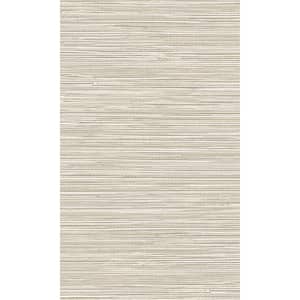 Grasscloth Style Offwhite Non-Woven Paste the Wall Textured Wallpaper 57 sq. ft.