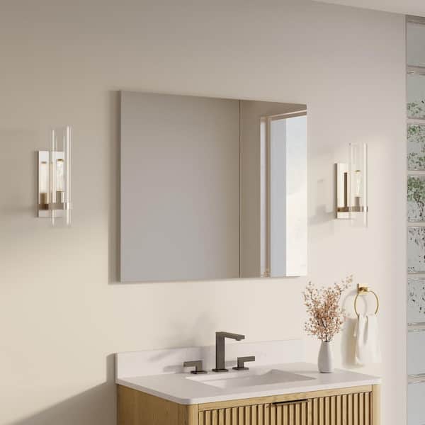 36 in. W x 30 in. H Rectangular Recess/Surface Mount Medicine Cabinet with Mirror, Double Soft Close Door
