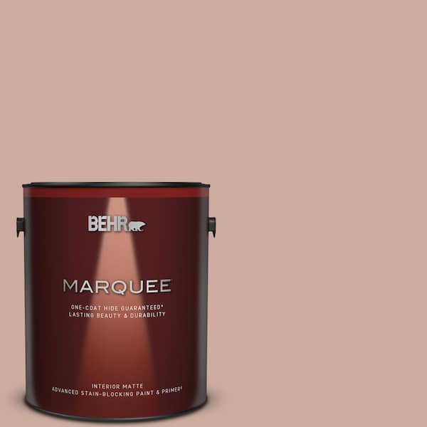 BEHR MARQUEE 1 gal. #MQ1-50 Art Deco Pink One-Coat Hide Matte Interior Paint & Primer