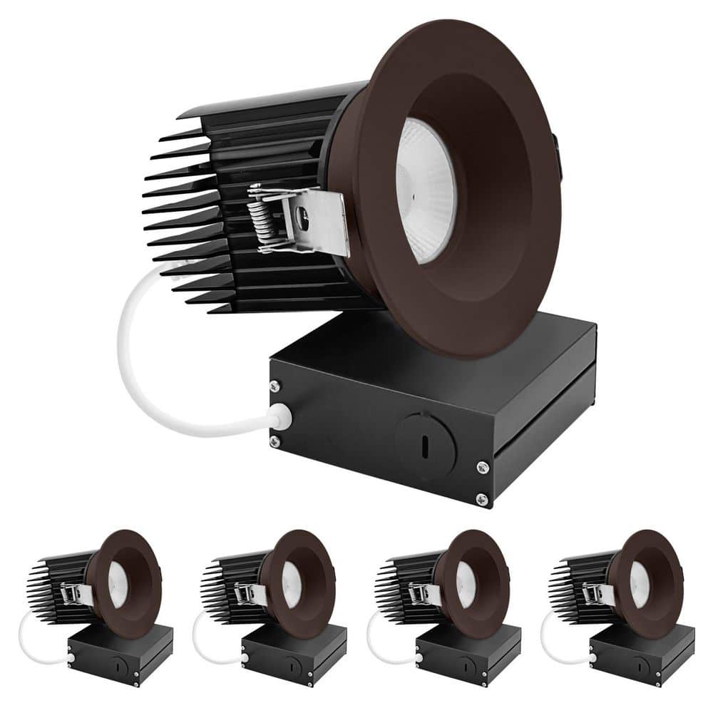 4 in. Integrated LED Trimless Regressed Spotlight with Round Bronze Trim, 5CCT, CRI90, 22W, 1700LM Dimmable IC Rated 4PK price history on PriceWatchPro