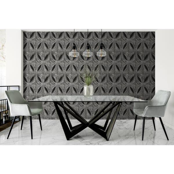 CASA MIA Crisscross Black Silver Paper Non Pasted Strippable