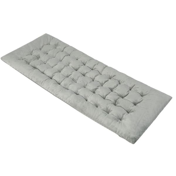Comfort Plush 3 in. Cot Size Crystal Velvet Polyester Breathable Multipurpose Memory Foam Mattress Topper
