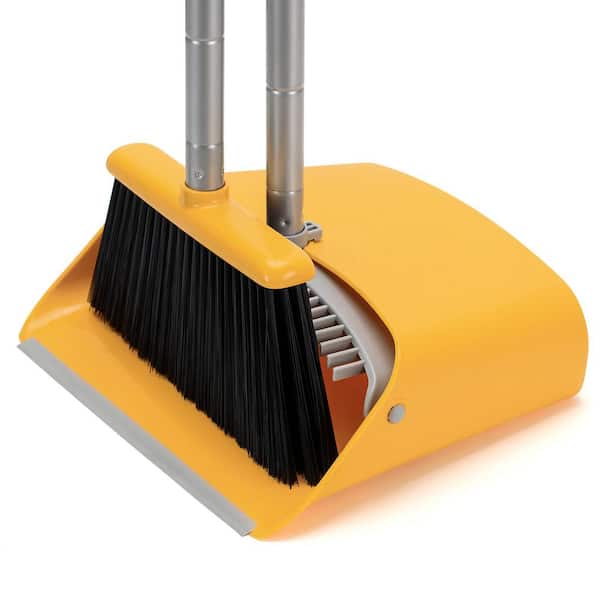 FAWEY TRED INC Yellow Upright Broom and Dustpan Set