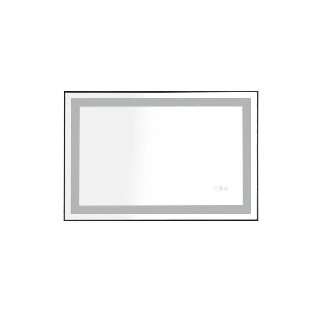 36 in. W x 24 in. H Rectangular Framed LED Wall Single Bathroom Vanity