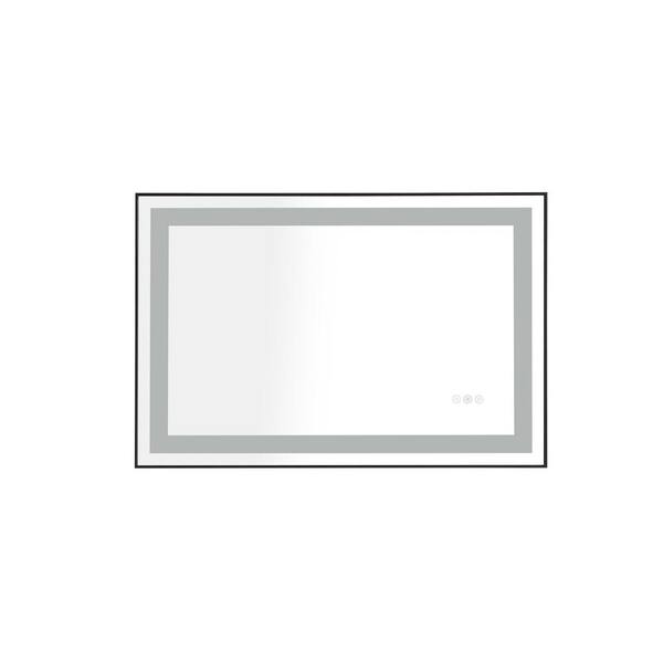 36 in. W x 24 in. H Rectangular Framed LED Wall Single Bathroom Vanity