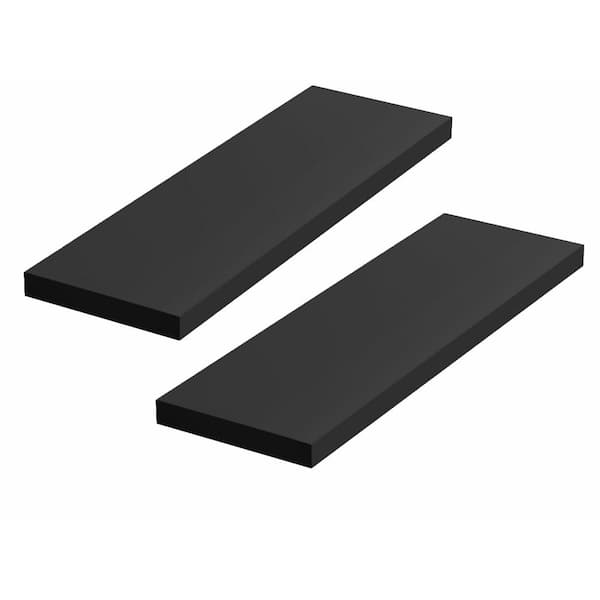 Unbranded 24 in. W x 6.7 in. D Black Floating Shelves Decorative Wall Shelf (Set of 3)