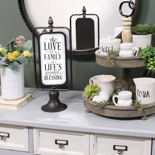 HomeRoots Victoria Abstract The Love of a Family Metal Tabletop