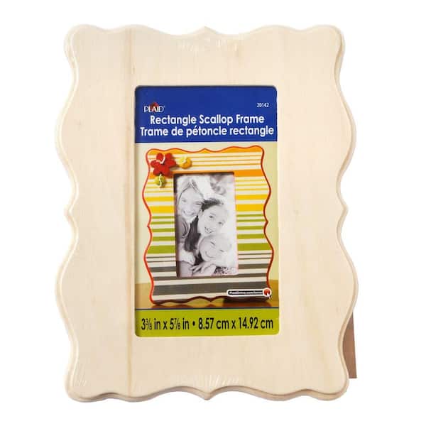 Plaid Value 1-Opening 9 in. x 7.15 in. Rectangle Scallop Plywood Picture Frame