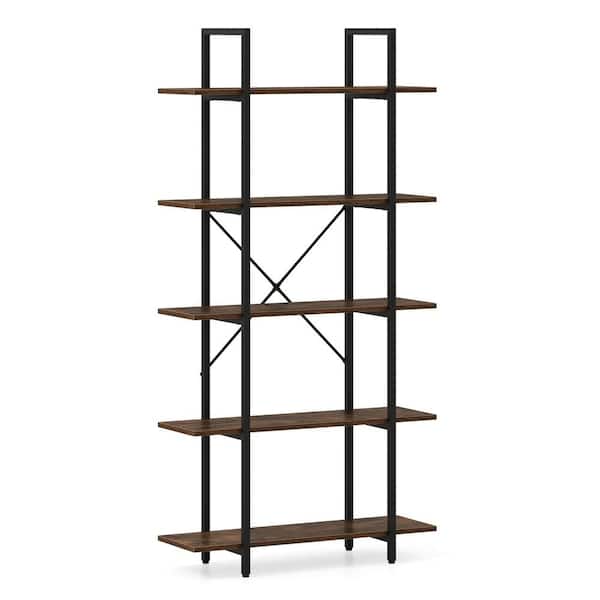 Bunpeony 5-Tier 62 Inch Tall Vintage Industrial Bookcase with Open