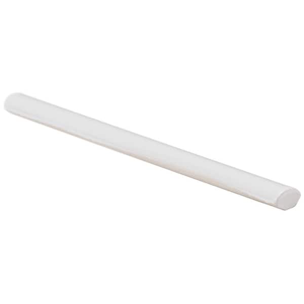 Ivy Hill Tile Rai White 0.39 in. x 7.87 in. Polished Porcelain Bullnose Tile