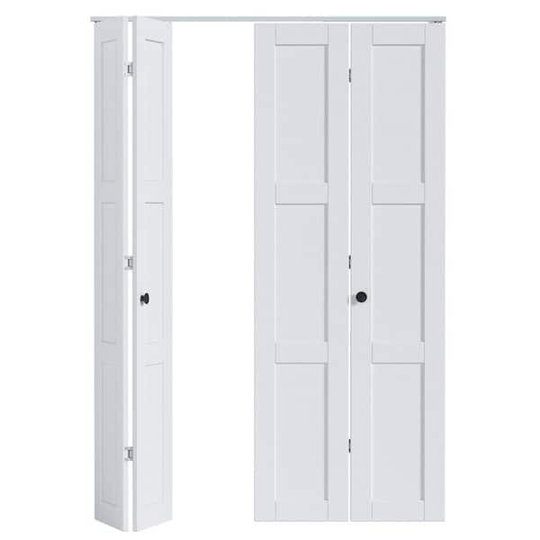 CALHOME 72 in. x 80 in. 2 Panel White Painted MDF Composite Bi