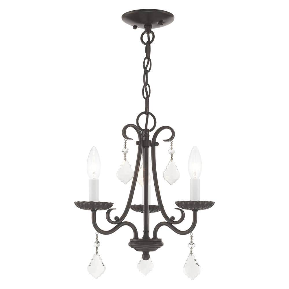 Shirlington 3-Light English Bronze Mini Chandelier with Clear Crystals price history on PriceWatchPro
