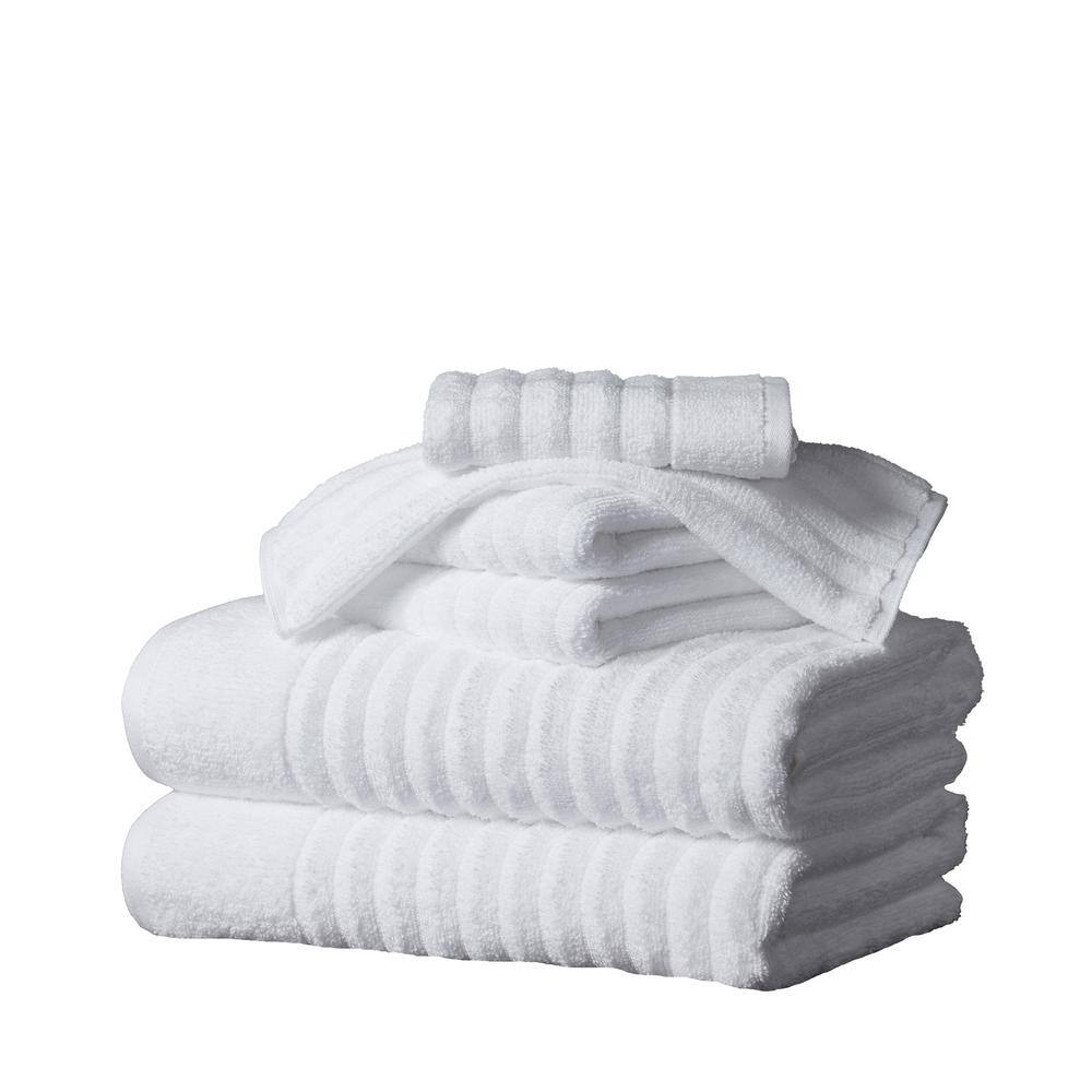 White Turkish Cotton 6-Piece Towel Set