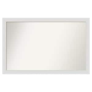 Flair Soft White Narrow 48 in. x 31 in. Custom Non-Beveled Satin Recyled Polystyrene Bathroom Vanity Wall Mirror