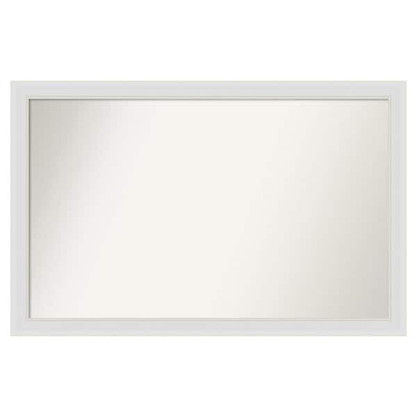 Amanti Art Flair Soft White Narrow 48 in. x 31 in. Custom Non-Beveled Satin Recyled Polystyrene Bathroom Vanity Wall Mirror