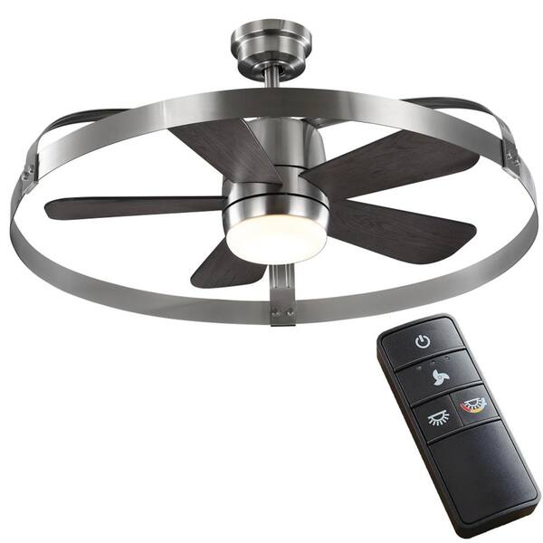 Home Decorators Collection Harrington 36 In White Color Changing Integrated Led Brushed Nickel Ceiling Fan With Light Kit And Remote Control 59236 - 36 Inch Ceiling Fan With Light Home Depot