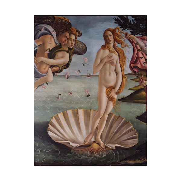 Trademark Fine Art Birth of Venus 1484 by Sandro Botticelli Floater Frame Fantasy Wall Art 19 in. x 14 in.