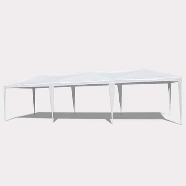 Unbranded 30 ft. x 10 ft. White Outdoor Gazebo Wedding Party Canopy Tent with 8 Removable Sidewalls Thicker Pipe&Cloth