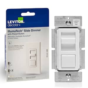 IllumaTech Slide Dimmer for 150-Watt Dimmable LED, 600-Watt Incandescent/Halogen, White/Ivory/Light Almond