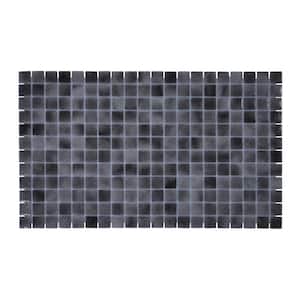 Glass Tile LOVE Forbidden Grey 12.5 in. X 21.5 in. Glossy Glass Chips Mosaic Tile for Walls, Floors, and Pools