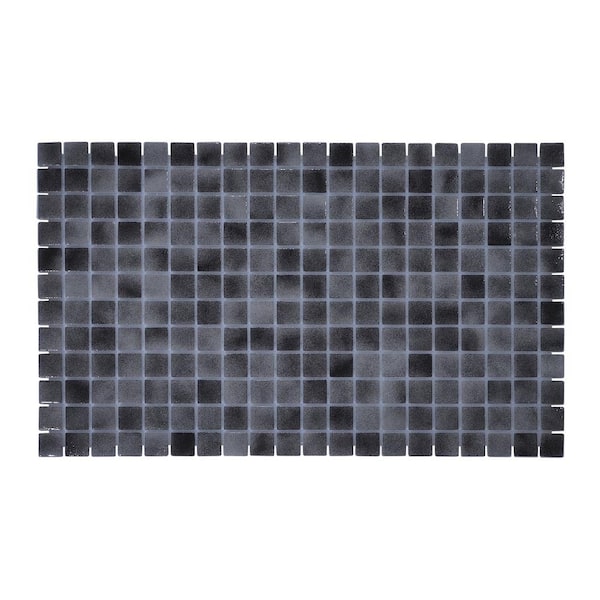 The Tile Doctor Glass Tile Love Forbidden Grey 1x1 Subway Glossy Glass Mosaic Tile for Wall or Floor (10.76 sq. ft./case)