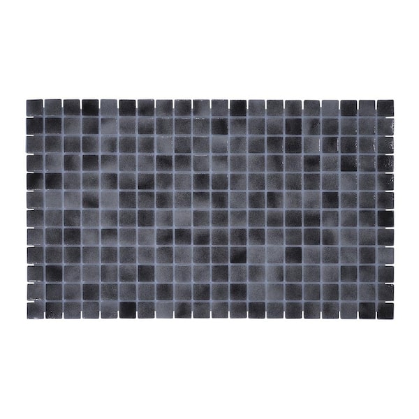 Glass Tile Love Forbidden Grey 12.5 in. x 21.5 in. Chips Mosaic Glossy Glass Wall Floor Pool Tile (10.76 sq. ft./Case)
